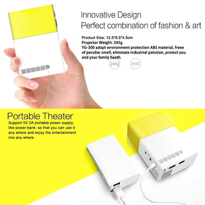 Pocket 3D Projector with Wifi | Mini Home Theater System 720P